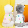 Cão vestuário amor impressão completa roupas de cachorro verão macio confortável colete versão coreana roupas para animais de estimação schnauzer suspender XS-XL