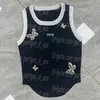 Stripped Women Singlets Tanks Cropped Contrast Color Knitted Singlet Luxury Designer Woman Knits Tees