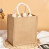 vintage Linen Tote Bag Women Retro Handbag Reusable Shop Bags k4Gv#