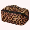 Makeup Borstar Retro Cosmetic Bag Pu Leather Leopard Print Wash Soft for Camping (Style 2)