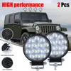 Round 140w Led Offroad Pod Lights Bar Spot Bumper Driving Lamp Headlight Fog Light For Truck Tractor Boat Suv Ute 12/24v