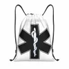 Borse con coulisse personalizzate Paramedic Star Of Life per zaini da negozio Yoga Uomo Donna Emt Simbolo di emergenza Sport Palestra Sackpack 43y4 #