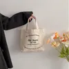 Mulheres Canvas Shop Bag Carta Mini Bolsa Estilo Coreano Feminino Carta Imprimir Lunch Bags Tote Bolsa Sacs De Shop Totebag D21z #