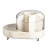 Boîtes de rangement Organisateur de maquillage rotatif à 360 ° Comptoir 7 fentes Pinceaux de maquillage rotatifs transparents
