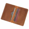 Titulaire de la carte en cuir véritable Porte-monnaie Carte d'identité en cuir véritable Rfid Card Case Portefeuilles d'embrayage Slots pour hommes Femmes Mini Slim Short Purse T7EX #