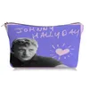 johnny Hallyday Makeup Pencil Case Gift for Girls Statiery Supplies Storage Bags Travel Toiletry Pouch C4RX#