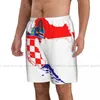 メンズショーツメンズ水泳水着ポーランドとクロアチアの旗幹水着ビーチウェアボードショート