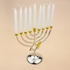 Candle Holders Party Candlestick Decorations Holder Ornament Pentacle Design Metal Home Tealight Container Chanukah