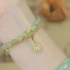 Armbanden gouden kleur voor het heten van het heten van de jade armband laat dubbele laag sieraden meisjes geschenken mode eenvoudige ggirl hand sieraden