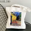 Lady Bag Shopper Van Gogh Art Oil Paint Gedrukt Kawaii Bag Harajuku Women Shop Bag Canvas Shopper Girl Handtas Tas Tassen 05XS#