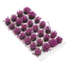 Decorative Flowers Flower Cluster Model Mini Garden Decorations Puralean Fairy Landscape Ornament Clusters Resin House Purple