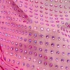 Casual Dresses Pink Gradient Diamonds Long 2024 Spring Summer Arrival Sequins Chest Wrapping Women One-piece