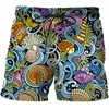 Men's Shorts Summer Abstract Pattern 3D Board Printed Beach Casual Sports Pants Swimsuit