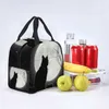 black Cat Looking At The Full Mo Insulated Lunch Tote Bag for Women Animal Carto Portable Thermal Cooler Bento Box F4oD#