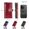 Contacts echte Leder Frauenbrieftaschen Rfid fi lg Wallets Kiss Lock Metall Rahmen Design weibliche Münzversandkarte Hält V13S#