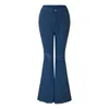 Damskie dżinsy damskie flary moda moda w połowie talii rozciągnij szczupły dżins dla kobiet wysoki