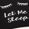 Hemkläder Kvinnor Pyjama Ställer in kortärmad randbrev Kortsett Sleepwear Loungewear Sexig nattkläder Back-Night-Outfit Wife Chemise