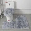 Badmattor 3st Mat Absorberande mattor toalett kastar anti badrum duschgolvdekor kit vatten filtar mattan slip super