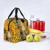 Gustav Klimt Inculated Lunch Bags Portable Lady with Fan Reusable Cooler Bag Tote Lunch Box Beach Outdoor Girl Boy B2PL＃