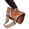 Vintage PU-Leder Bost Frauen Kleine Handtasche und Geldbörse Fi Designer Umhängetasche Weibliche Lässige Reisekissen Umhängetasche b6Fm #