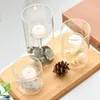 Ljushållare Set med 3 glashållare för bröllopscentrum Moderna Tealight Juldekorekorekorativa ljusstelar