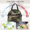 Militär camo isolerad lunchväska för kvinnor vattentät armé camoue coolare termisk lunch tote office picknick mat bento box x8ri#