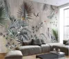 Wallpapers Wellyu Papel De Parede Aangepaste Behang Nordic Plant Bladeren Retro Tv Achtergrond Muurschildering Papieren Home Decor Behang