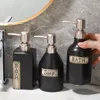 Dispenser di sapone liquido Bottiglia di shampoo in ceramica nera retrò opaca Tipo El Press Gel doccia Sub-imbottigliamento Accessori per la casa