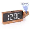 テーブルクロック2024 1.8インチUSB充電付きの多機能ラジオ目覚まし時計クリエイティブLED電子投影