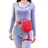 BQ Stylish Diamd Outdoor vandring Motorcykel Biker Lover Trendy Women Midja Drop Leg Belt Leather Fanny Pack Cool Girl Bag J6zk#