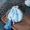 pure Color Hanfu Tassel Drawstring Bag Pearl Beaded Fr Pendant Chinese Style Sachet Mini Coin Purse Jewelry Packing Bag 67GS#