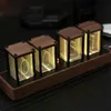 Nixie Tube horloge colorée LED horloge de table numérique alimenté par USB réveil grand affichage horloge pour chambre bureau décoration 240318