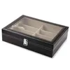 1pc Sunglass Organizer Faux Leather Eyeglasses Collector Eyewear Display Case Storage Box 240322