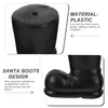 Estatuetas decorativas mini botas de papai noel preto minúsculo bota de natal sapatos modelos férias decoração de festa de natal micro ornamento de paisagem