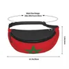 Sacs de taille personnalisés le drapeau du maroc Fanny Pack pour hommes femmes mode sac à bandoulière cyclisme Camping téléphone pochette d'argent