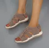 Kadın moda kadın daireler açık plaj sandaletleri alçak üst yuvarlak ayak parmağı rahat spor rahat balık ağız açık ayak parmağı sandaletleri 240318