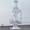 2024 Clear Neo Fab 9 pouces Bongs en verre Tuyau d'eau Bong Tube de tabac à fumer 14MM Bol Dab Rig Recycler Tuyaux de barboteur