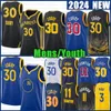 Mens Juventude Stephen Curry Klay Thompson Basquete Jerseys Draymond Verde Andrew Wiggins 2024 2023 Cidade Camisa Edição Azul Preto Jersey 30 11