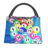 BINGO BALLS Izolowana torba na lunch dla kobiet Przenośna papierowa gra termiczna chłodnica lunch biuro biuro piknik Travel Lunchbag n5ku#