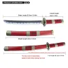 3-PCS COSPLAY ANIE Swords in legno 60 cm/23,6 pollici Zoro Katana Cosplay Spada di legno ENMA Purple Original Modello