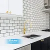 Stickers 3D Peel and Stick White Subway Wall Tile Sticker Wallpaper Backsplash Of Kitchen Wall Tile Stickers Peel and StickWall Tile