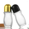 Bottiglie di stoccaggio Roll On 30ml 50ML Fiale per massaggio con olio essenziale in vetro smerigliato trasparente Big Ball Profumo cosmetico Rullo ricaricabile