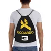 Ricciardo Numero 3 Borsa da ginnastica per lo sport con zaino per le donne Sports Car Racing Shop Sackpack 75YH#