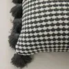 Kudde Regina Spot Plaid Cute Tassel Cover Gray Wine Orange Green Home Decorative Throw For Soffa Bed Case