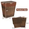 Laundry Bags Handwoven Hampers With Removable Liner Lid And Handles Brown Hamper Bag Washing Bin Organizer