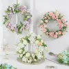 Decorative Flowers Artificial Peony Flower Wreath Vintage Style Garland Hanging Ornament/Door Decor