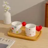 Mugs Ceramic Love Handles Three-dimensional Heart Shape Cute Cartoon Coffee Mug Birthday Present For Girls Breakfast Milk Cups