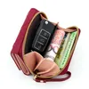 Carteira feminina Tri Fold Card Bag Pu Multi Objects Pocket Pocket Short Fi Bordado Bordado Padrão Minimalista Coreano Novo 2023 Q1LS#