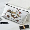 Kawaii Carto Cat Print Cosmetic Bag Kvinnor Söta Portable Toalette Bag Travel Makeup Bag Organizer Pouch Beauty Case 26TP#