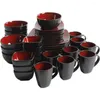 Service d'assiettes pour 8 (40pc) Dish Square Glaze Reactive Stoare Dingewred Set Complete Table Vole du fret rouge GRATUIT